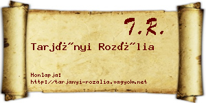 Tarjányi Rozália névjegykártya